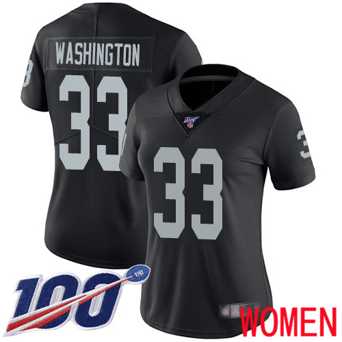 Oakland Raiders Limited Black Women DeAndre Washington Home Jersey NFL Football #33 100th Jersey